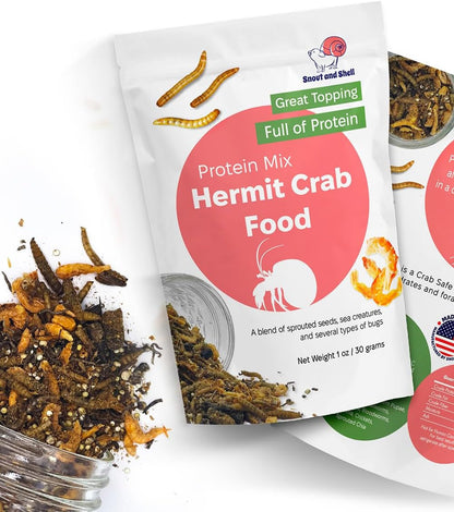 Natural Hermit Crab Food – High-Protein Hermit Food with Real Fruit and Sprouted Grains – 65 G (2.3 Oz) Crab Food for Pet Hermit Crabs by Snout and Shell20