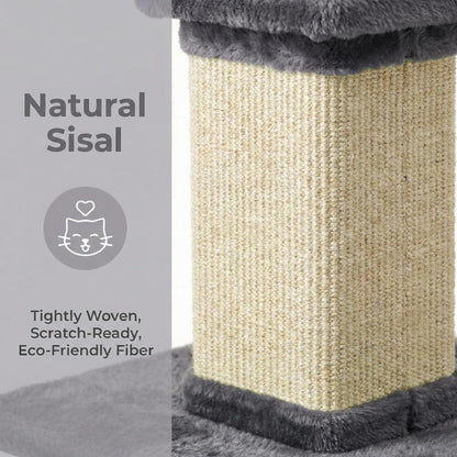 Fansafurn Tall Cat Scratching Post, 32'' Heavy Duty and Thick Scratching Post, Scratching Post for Adult Cats, Thick Sisal Rope with Hanging Ball, Grey5