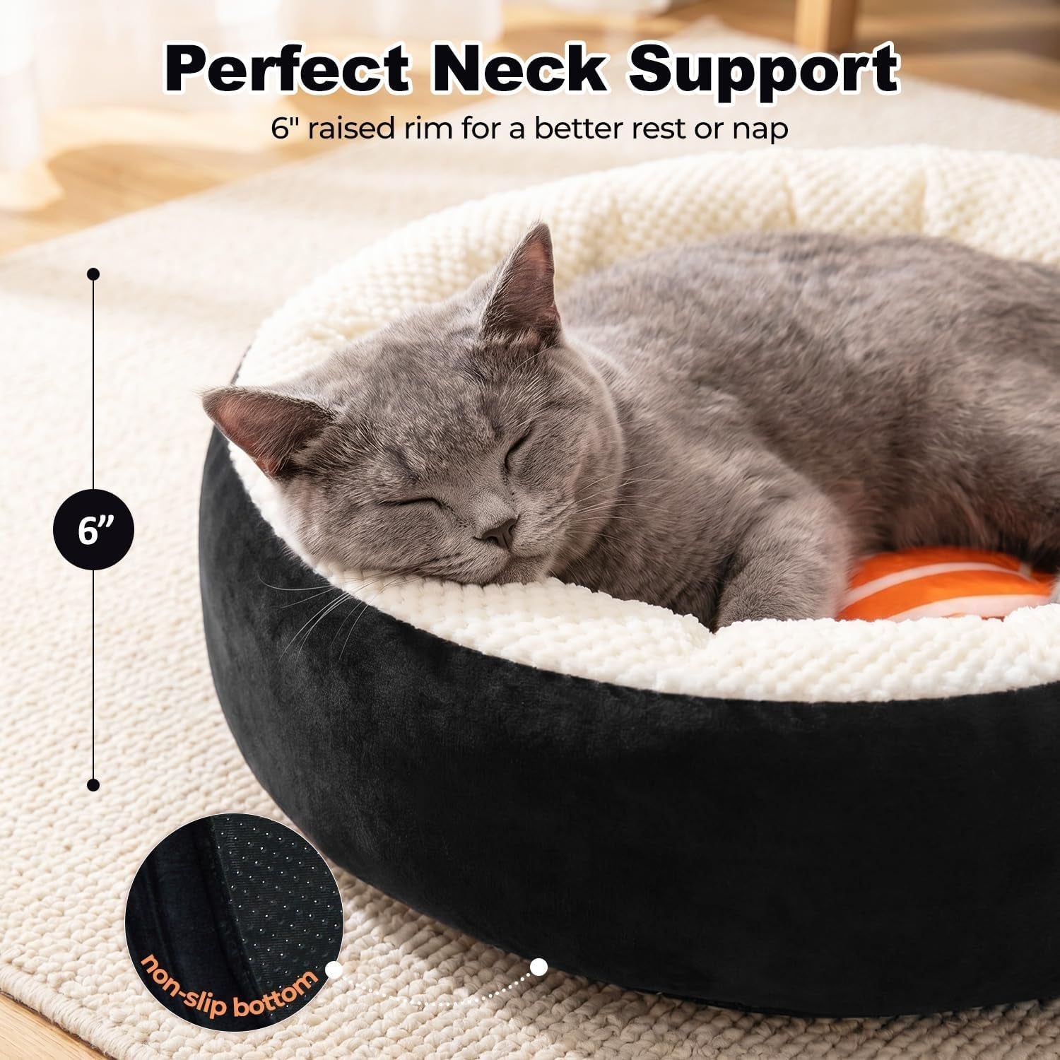 sushi-cat-bed-calming-small-dog-bed-21in-washable-anti-anxiety-cuddler-bed-for-kitten-puppy-ultra-soft-plush-fur-non-slip-bottom-machine-washable-cushion-pet-bed