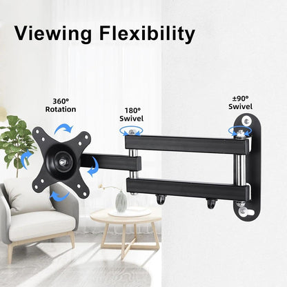 TV Wall Bracket Mount Swivel and Tilt for Most 15"-32" LED, LCD, OLED Flat Screen Tvs and Monitors with VESA 75X75-100X100Mm up to 13Kg Full Motion Monitor Wall Bracket MA27209