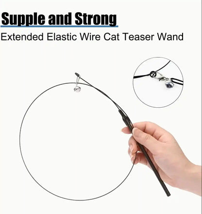 Yauende Cat Feather Toys, Indoor Cat Interactive Toys, 2 PCS Flexible Wire and 5 PCS Cat Feather Toys, for Bored Indoor Cats, Indoor Cat Chase Toys4