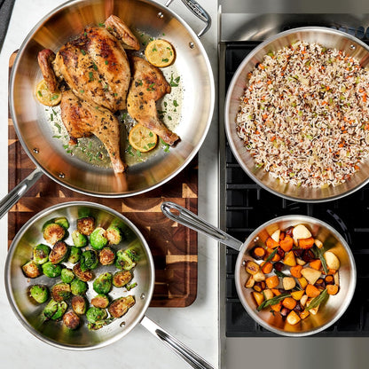 All-Clad D3 3-Ply Stainless Steel Fry Pan Set 2 Piece, 8, 10, Inch Induction Oven Broiler Safe 600F Pots and Pans, Cookware Silver | the Original Bonded Professional Cookware, Cooking Set, 8 & 10" Skillet Set, Induction Compatible, Oven Safe up to 600F6