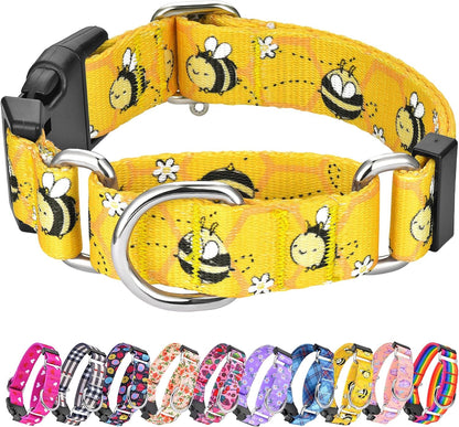 Hikiko Martingale Collar for Dogs Adjustable Soft Nylon Dog Collars with Cute Patterns for Small Medium Large Dog（Pink Butterfly,Medium）16