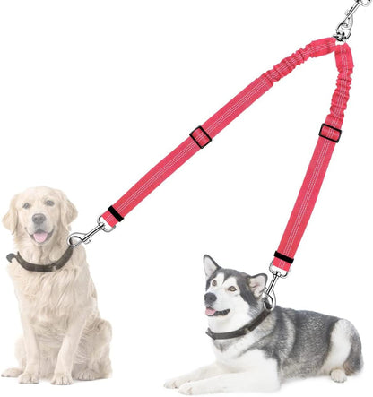 AUTOWT Double Dog Leash, No Tangle 360°Swivel Rotation Reflective Lead Attachment Adjustable Length Dual Two Dogs Lead Splitter, Comfortable Shock Absorbing Walking Training for 2 Dogs9