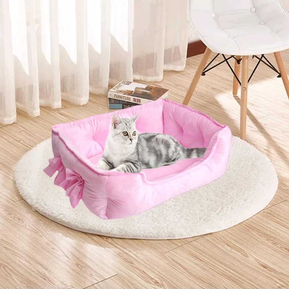 cute-princess-dog-bed-pink-puppy-bed-for-small-dogs-breathable-cat-couch-bowknot-pet-cushion-comfortable-kitten-nest-girl-doggy-sofa-waterproof-bottom-pink
