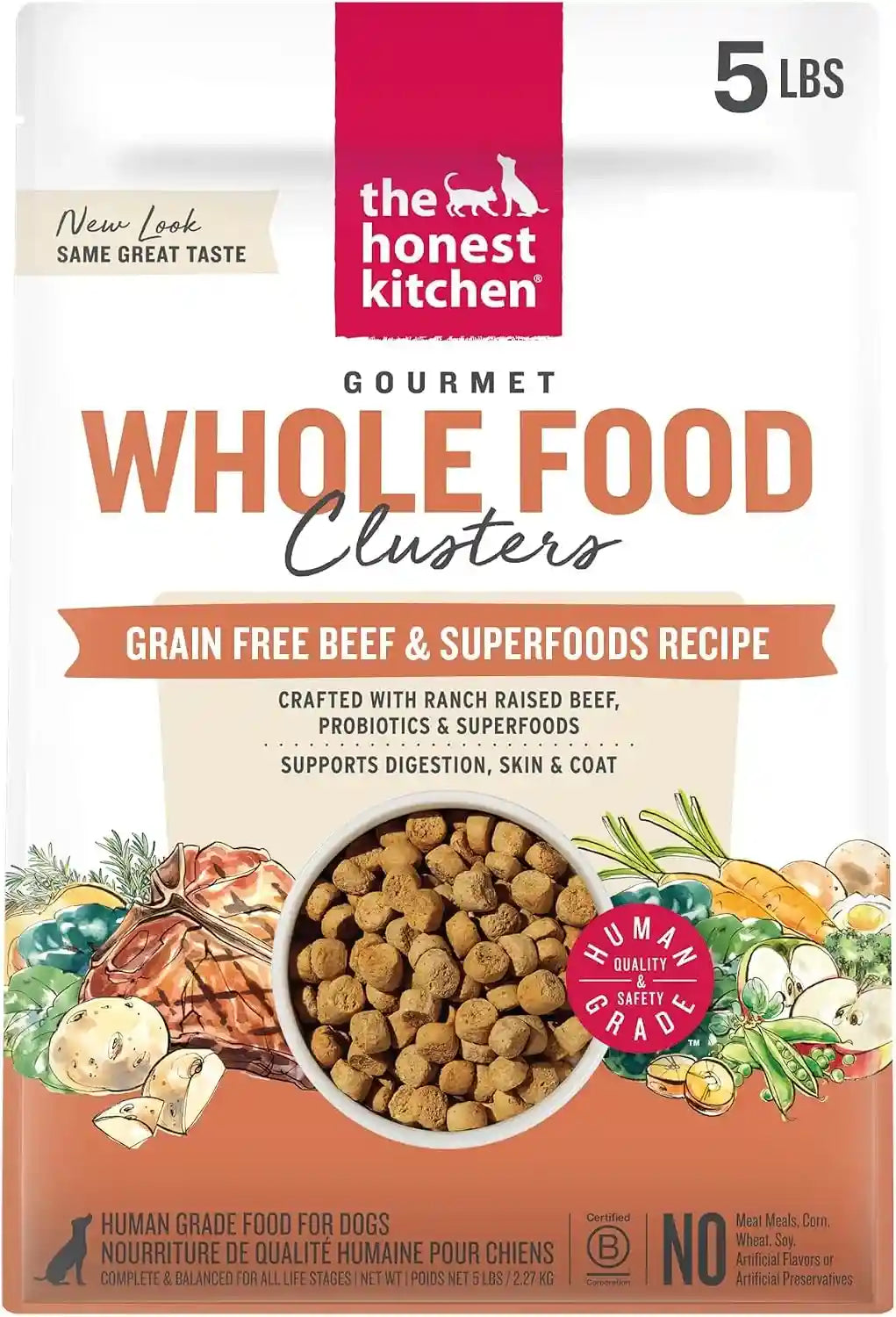 the-honest-kitchen-grain-free-beef-superfoods-whole-food-clusters-human-grade-dry-dog-food-vet-crafted-nutritional-support-for-skin-coat-digestion-overall-wellness-5-lb-bag