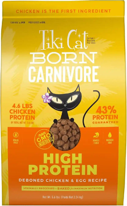 Tiki Cat Born Carnivore High Protein Dry Cat Food, Deboned Chicken & Egg, 2.8 Lbs. Bag13