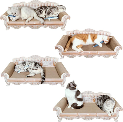 Miwoowim 31.5" Extra Large Cat Scratcher Sofa, Durable Cardboard Lounge Bed | Luxury Durable Corrugated Scratching Board Couch for Big Cats, Infinity Modern Stylish Lounger, Protects Furniture4