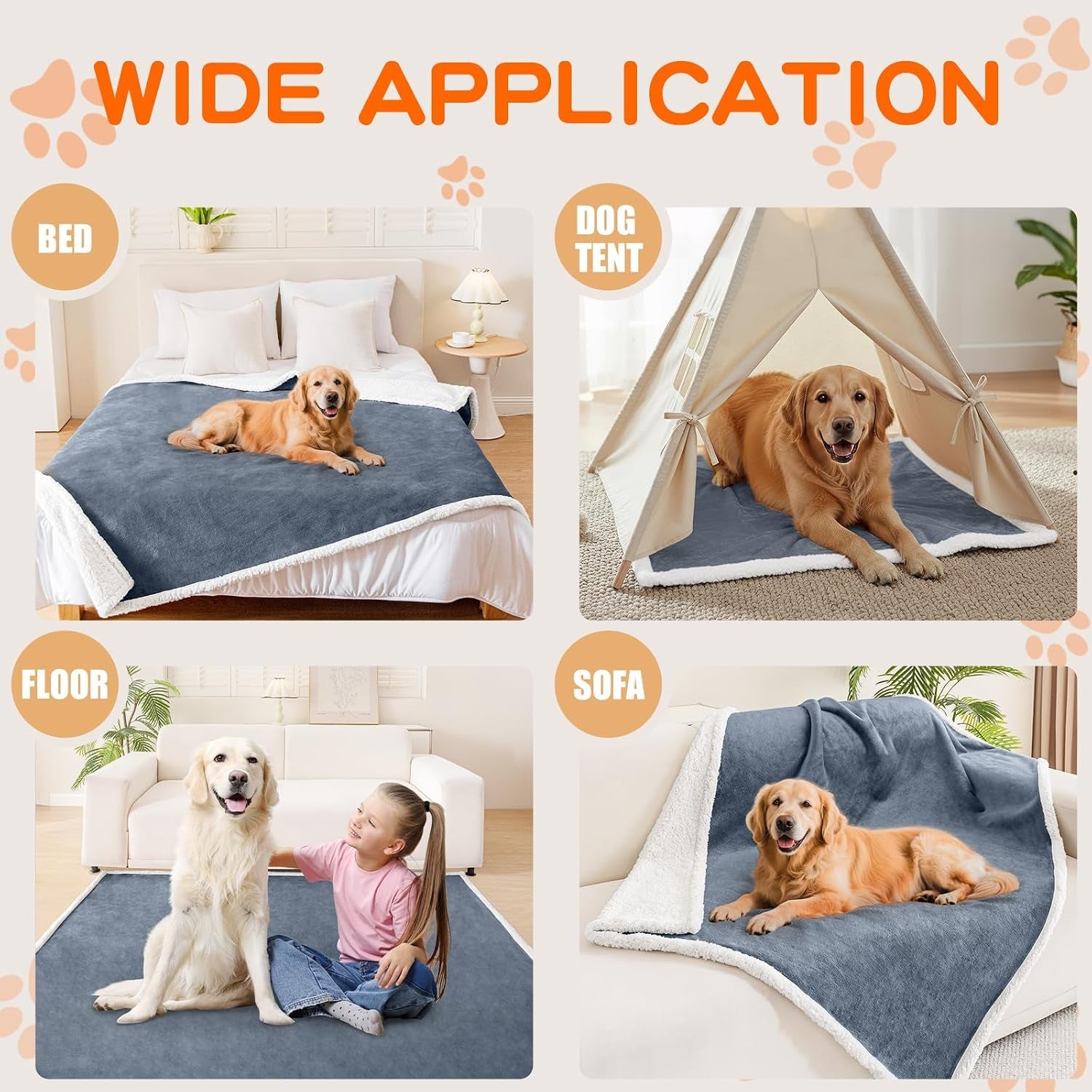 smiry-waterproof-blanket-throw-reversible-dog-blanket-for-sofa-couch-bed-soft-leakproof-sherpa-fleece-washable-furniture-couch-protector-for-large-dogs-cats-40x60-grey-white