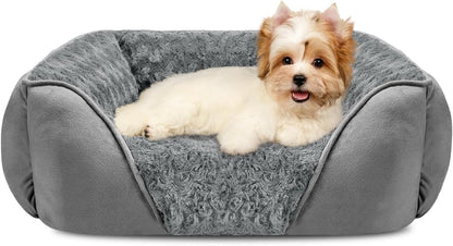 INVENHO Rectangle Washable Orthopedic Dog Bed for Small, Medium and Large Dogs, Soft Calming, Sleeping Puppy Bed Durable Pet Cuddler with Anti-Slip Bottom, S (20"X19"X6")41