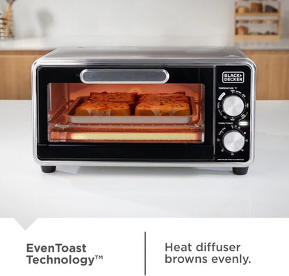 Decker Crisp N Bake PRO 4-Slice Air Fryer Toaster Oven Combo Compact Countertop Air Fryer Toaster Oven for Snacks Small Meals Reheat Fits 9 Inch Pizza Kitchen Appliances6
