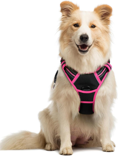 Rabbitgoo Dog Harness, No Pull for Large Dogs with 2 Leash Clips, Pet Vest | No Choke with Handle, Adjustable Soft Padded, Reflective, Easy Control for Walking, Black, Large148