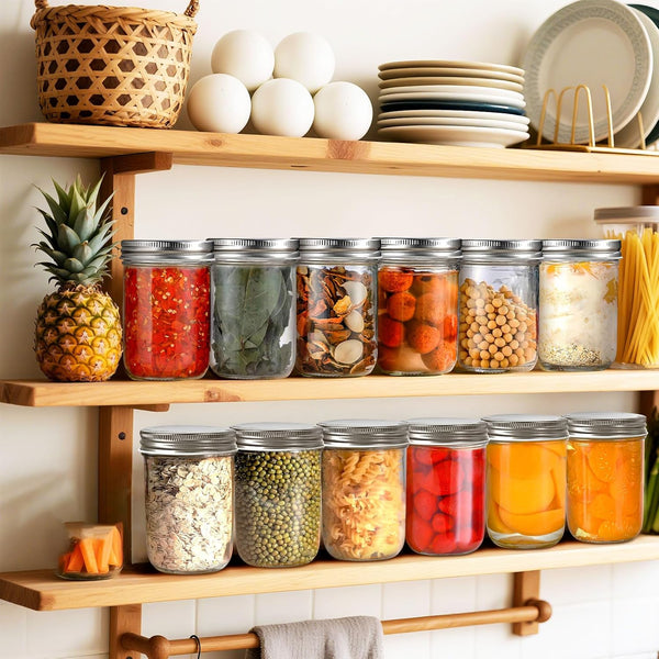 2 Pack Wide Mouth Mason Jars 16Oz - Airtight Glass Canning Jars for Food Storage, Meal Prep, Overnight Oats, Pickling, Salad & Wedding Favors (Leak-Proof Lids)6