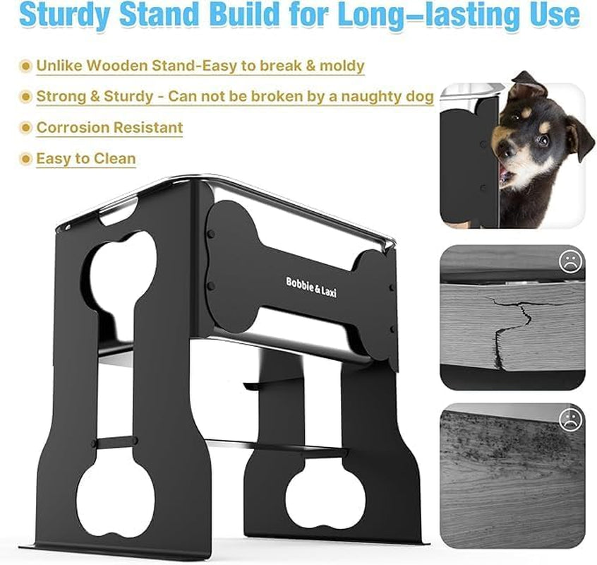 bobbie-laxi-14-elevated-dog-water-bowl-2-4-gal-stainless-steel-bowl-reduces-neck-joint-strain-for-large-or-senior-dogs-rust-resistant-steel-bowl-iron-stand