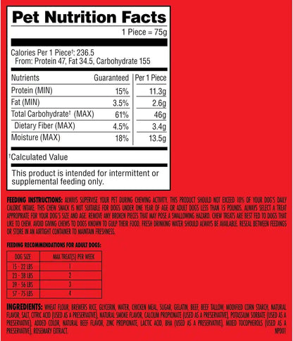 Milk-Bone Comfort Chews, Unique Chewy Texture & Real Beef, 16 Dog Chews | 40.8-Oz. Bag, for Dogs 15-75 Lbs., Rawhide-Free Dog Chews, Made with Real Beef7