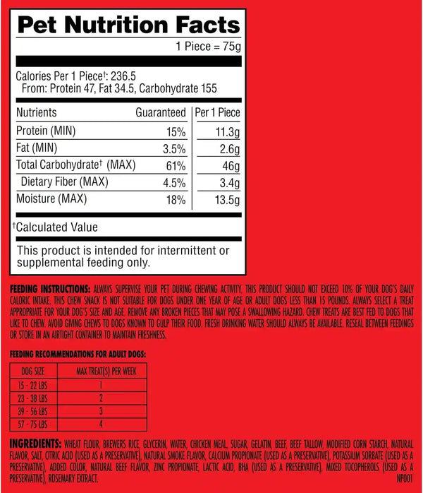 Milk-Bone Comfort Chews, Unique Chewy Texture & Real Beef, 16 Dog Chews | 40.8-Oz. Bag, for Dogs 15-75 Lbs., Rawhide-Free Dog Chews, Made with Real Beef7