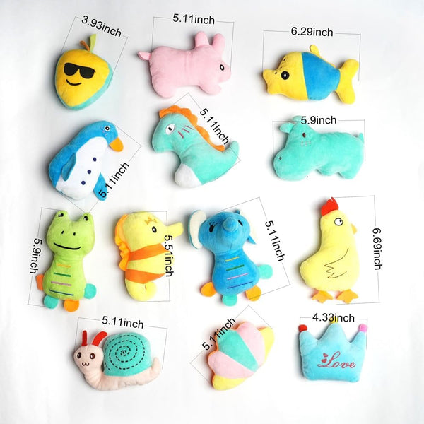 HDMOTU Pack of 26 Soft Small Medium Dog Squeaky Toys,Cute Puppy Favorite Comfortable Squeakers Toy,Multicolored for Puppy6