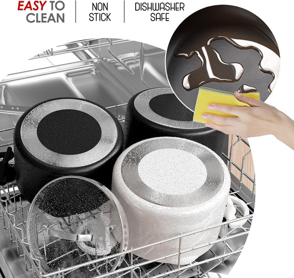 Pasta Pot with Strainer Lid - 5 Quart Multipurpose Stock Pot, Simmer Spaghetti Pot with Pasta Strainer Lid - Twist & Lock Handles, Nonstick Ceramic Stainless Steel Pot, Tempered Glass Lid Black6