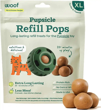 WOOF Pupsicle Peanut Butter & Beef Refill Pops Dog Treats, Large, 7 Count | for Large Pupsicles, Peanut Butter & Beef Flavor, Long-Lasting Treats, Pre-Made Pops, Wholesome Ingredients, Shelf Stable27