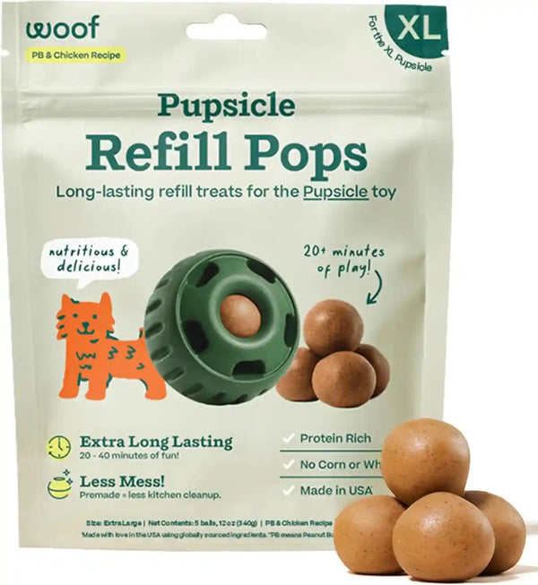 WOOF Pupsicle Peanut Butter & Beef Refill Pops Dog Treats, Large, 7 Count | for Large Pupsicles, Peanut Butter & Beef Flavor, Long-Lasting Treats, Pre-Made Pops, Wholesome Ingredients, Shelf Stable27