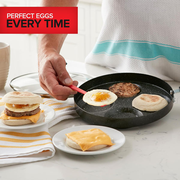 4-Cup Nonstick Egg Frying Pan with Lid, Fried Egg Pan, Omelette Pan, Mini Pancake Pan for Stove Top Gas & Electric, Small Egg Skillet, Breakfast Sandwich Maker6