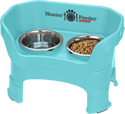 Neater Feeder Deluxe Mess-Proof Elevated Dog Bowls for Small Dogs (Up to 19 Lbs), 2 Height Adjustable (6” & 7.5”) No-Spill Raised Dog Bowl Stand, Stainless Steel Food Bowl Set, Made in USA, Cappuccino17
