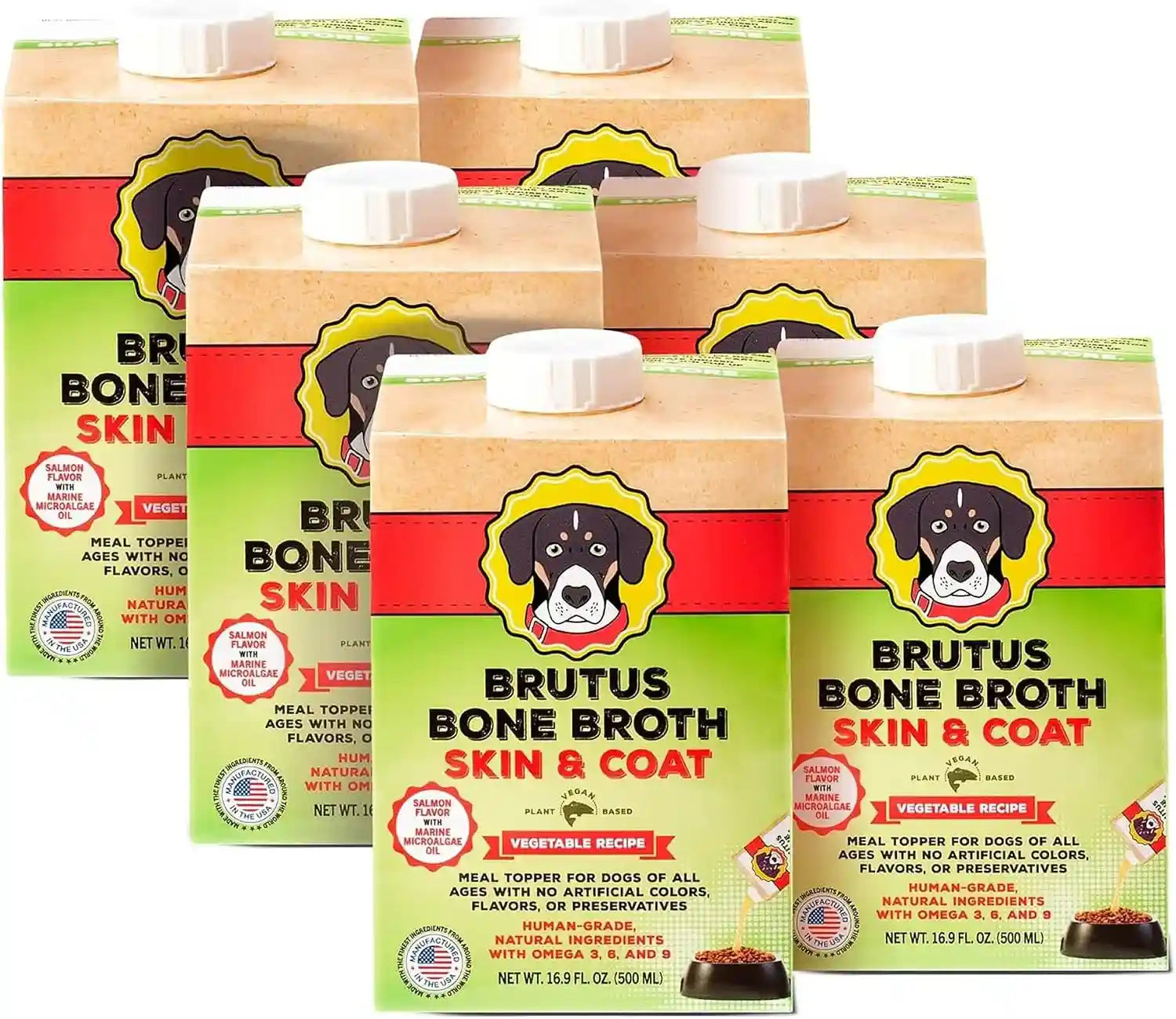brutus-beef-bone-broth-for-dogs-all-natural-dog-bone-broth-with-liquidchondroitin-glucosamine-turmeric-human-grade-dog-food-toppers-for-picky-eaters-tasty-nutritious-16-9oz-pack-of-6