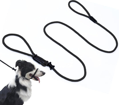 No Pull Dog Leash - Figure 8 Slip Lead Head Collar for Large Dogs (Black)1