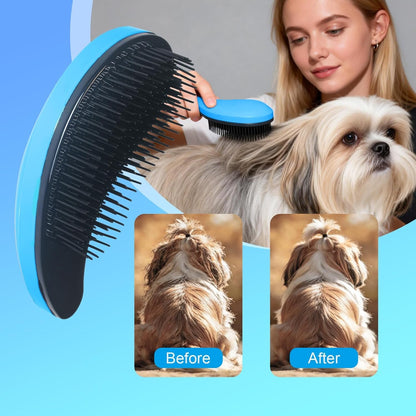 Small Dog Brush, Skin-Friendly Soft Bristles (Blue) | Puppy Hair Brush, Massage and Bath Supplies, Pet Grooming Tool for Teddy, Yorkies, Maltese, Shih Tzu, Chihuahua5