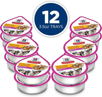 Hill'S Science Diet Adult 7+ Small & Mini Wet Dog Food | #1 Veterinarian Recommended, Chicken & Vegetables, 3.5 Oz. Trays, 12-Pack3
