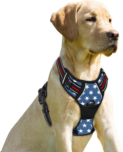 BARKBAY Dog Harness No Pull with ID Tag Pocket - Heavy Duty, Reflective, Easy Control for Large Dogs(Blue,L)29