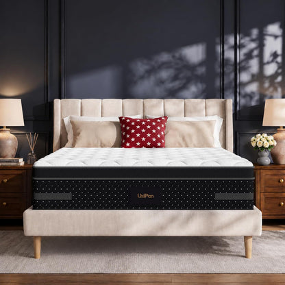 Medium Firm Queen Size Mattress, 14 Inch Hybrid Mattress in a Box with Zoned Lumbar Support for Side Sleepers, Pressure Relief, Fiberglass Free, 365 Nights Trial, 10 Years Warranty8