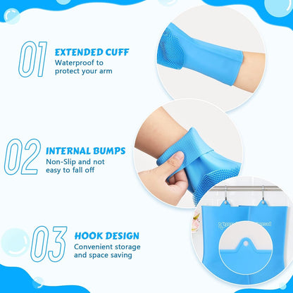 Pecute Silicone Pet Grooming Gloves for Washing Cats Dogs Bath Brush | 3,000 Soft Bristles, Gentle Massage & Deshedding, Dishwasher Safe, for Large/Thick Coats, Home/Car Cleaning7