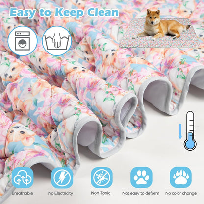 Dog Cooling Mat, Cat Self Cool Ice Pads,Lightweight Pet Cooling Pad Blanket Bed Cover,Puppies Summer Cool Tech Fabric,Washable Dog Sleeping Mat for Home & Outdoor,Keep Cool for Pets2