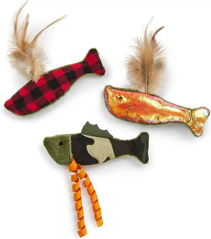 Smartykat (9 Count) Fish Flop Crinkle Catnip Cat Toys - Multi Color, 9 Count10