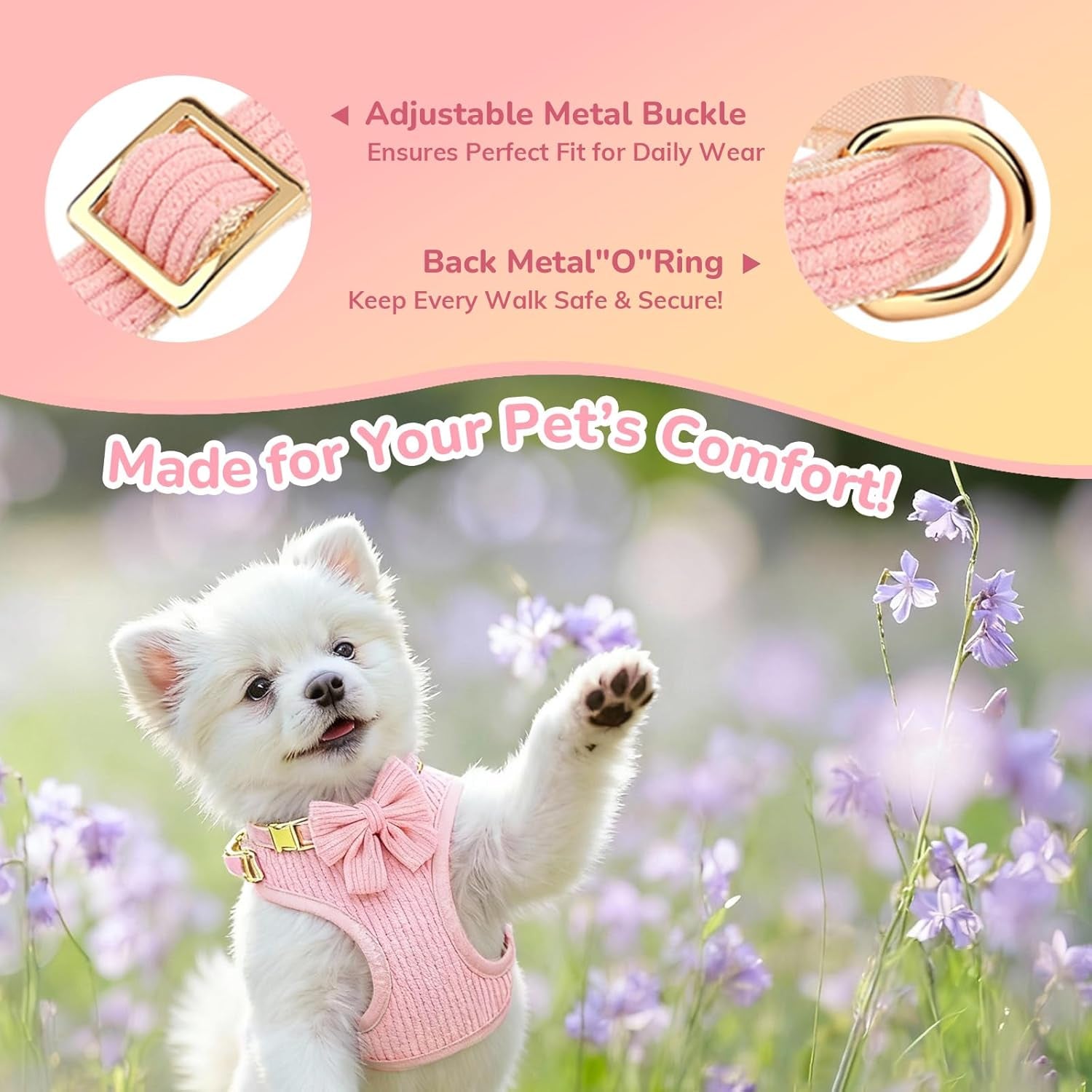 small-dog-collar-harness-and-leash-set-dog-harness-no-pull-with-bowtie-breathable-cotton-adjustable-pet-puppy-harness-easy-walk-dog-harness-s14-18-9