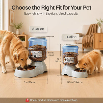 Flexzion Gravity Pet Feeder, Dog and Cat Food Dispenser, 1-Gallon Capacity | Self-Replenishing Dry Food Station with Non-Skid Feet and a Carry Handle; Holds Approximately 4-6 Lb of Kibble.3