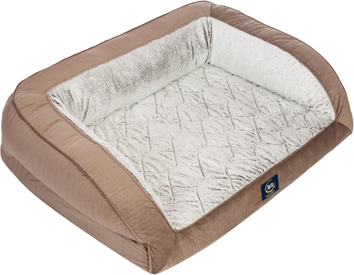 serta-orthopedic-supportive-foam-quilted-couch-dog-bed-with-soft-bolsters-slate-gray-x-large