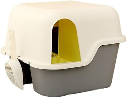 Pet Supplies, Enclosed Cat Litter Box with Lid & Scoop, Anti-Splash Hooded Tray, Easy Clean3