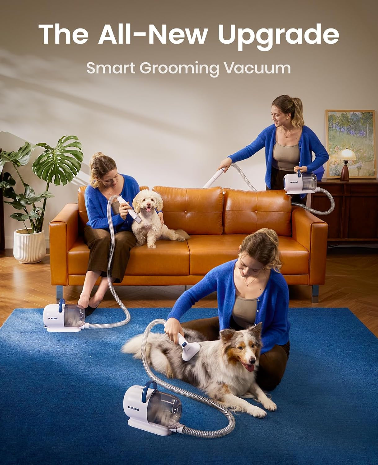 oneisall-dog-grooming-vacuum-15000pa-suction-captures-99-pet-hair-to-reduce-shedding-dog-grooming-clippers-quiet-brush-59db-with-4-accessories-2l-dust-canister-for-home-cleaning