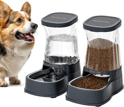 Gardner Pet Automatic Dog Water Dispenser Gravity Stainless Steel Water Waterer Feeder, 100% Bpa-Free Large Capacity Water Feeding Bowls for Medium & Large-Sized Dogs Cats Other Pets -(1 Gallon)18