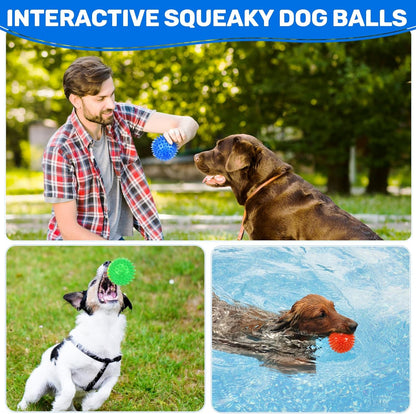 6 Pack 2.5" Light up Squeaky Dog Balls, Spiky Dog Toy Balls for Puppy Small,Medium Dogs5