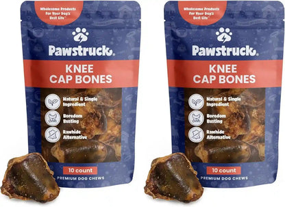 Pawstruck Natural Knee Cap Dog Bones - Treats for Aggressive Chewers, Low Fat & High Protein Chews, Beef Flavor, Long-Lasting Rawhide Alternatives - 10 Pack, Packaging May Vary8