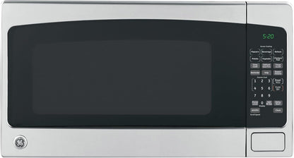 GE Countertop Microwave Oven,1, 200-Watt Capacity, 2.0 Cubic Ft., 8 Auto Setting Cooking Settings, Child-Lock Technology, Kitchen Essentials for the Countertop, Dorm Room or Apartment, Stainless Steel | Large Capacity, 8 Convenience Cook Settings, One-Touch Controls, Child Lock Technology, Glass Turntable1