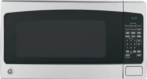 GE Countertop Microwave Oven,1, 200-Watt Capacity, 2.0 Cubic Ft., 8 Auto Setting Cooking Settings, Child-Lock Technology, Kitchen Essentials for the Countertop, Dorm Room or Apartment, Stainless Steel | Large Capacity, 8 Convenience Cook Settings, One-Touch Controls, Child Lock Technology, Glass Turntable1