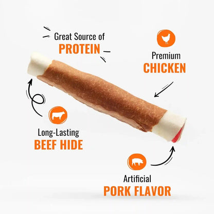 Good 'N' Fun Rolls Long-Lasting Dog Treat, for Large Dogs, with Real Proteins, Beef Hide and Premium Chicken, Supports Dental Health, Mental Stimulation, 6 Count2
