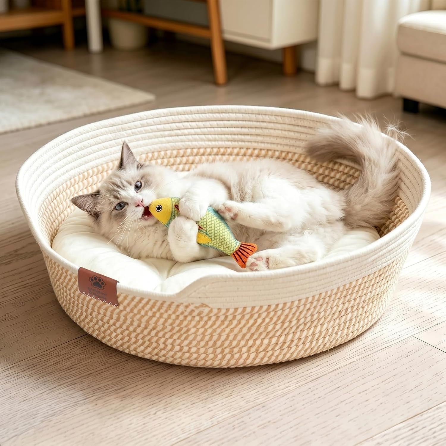 xpiy-stimulicat-handwoven-cat-basket-with-fish-toy-instinct-kitten-bed-made-of-natural-cotton-rope-with-a-washable-cushion-breathable-scratch-resistant-pet-nest-for-year-round-comfort