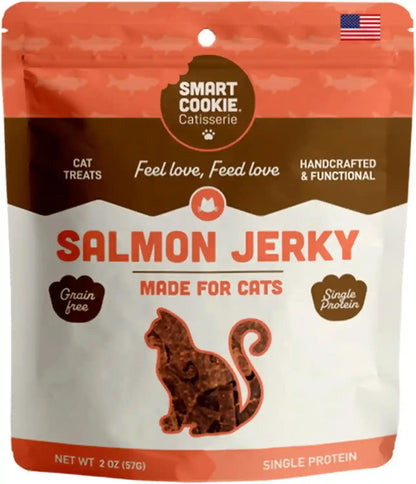 Smart Cookie Salmon Jerky Cat Treats – Real Salmon & Flaxseed, Omega-3S for Skin & Coat, Grain Free, High Protein, Handcrafted Natural Treat – Made in the USA (Pack of 1)1