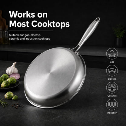 8Inch Titanium Pro Pans for Cooking, Titanium Frying Pan with Lid | Uncoated Hammered Cookware, Pfas-Free & No Coating, Oven & Induction Safe, Scratch-Resistant, Even Heating, Dishwasher Safe7