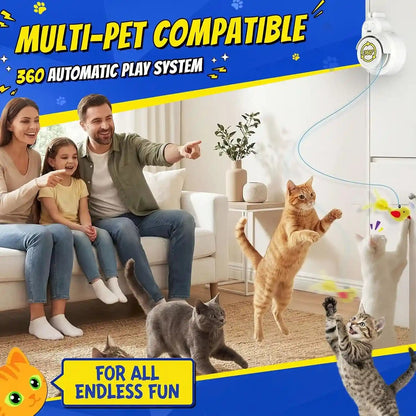 Interactive Cat Toys for Indoor Cats - Automatic Flying Bird Feather & Mouse Wand Enrichment Toy, Hands-Free or Handheld Usb-Rechargeable Safe Play Chase Exercise for Bored Kittens and Adult Cats2